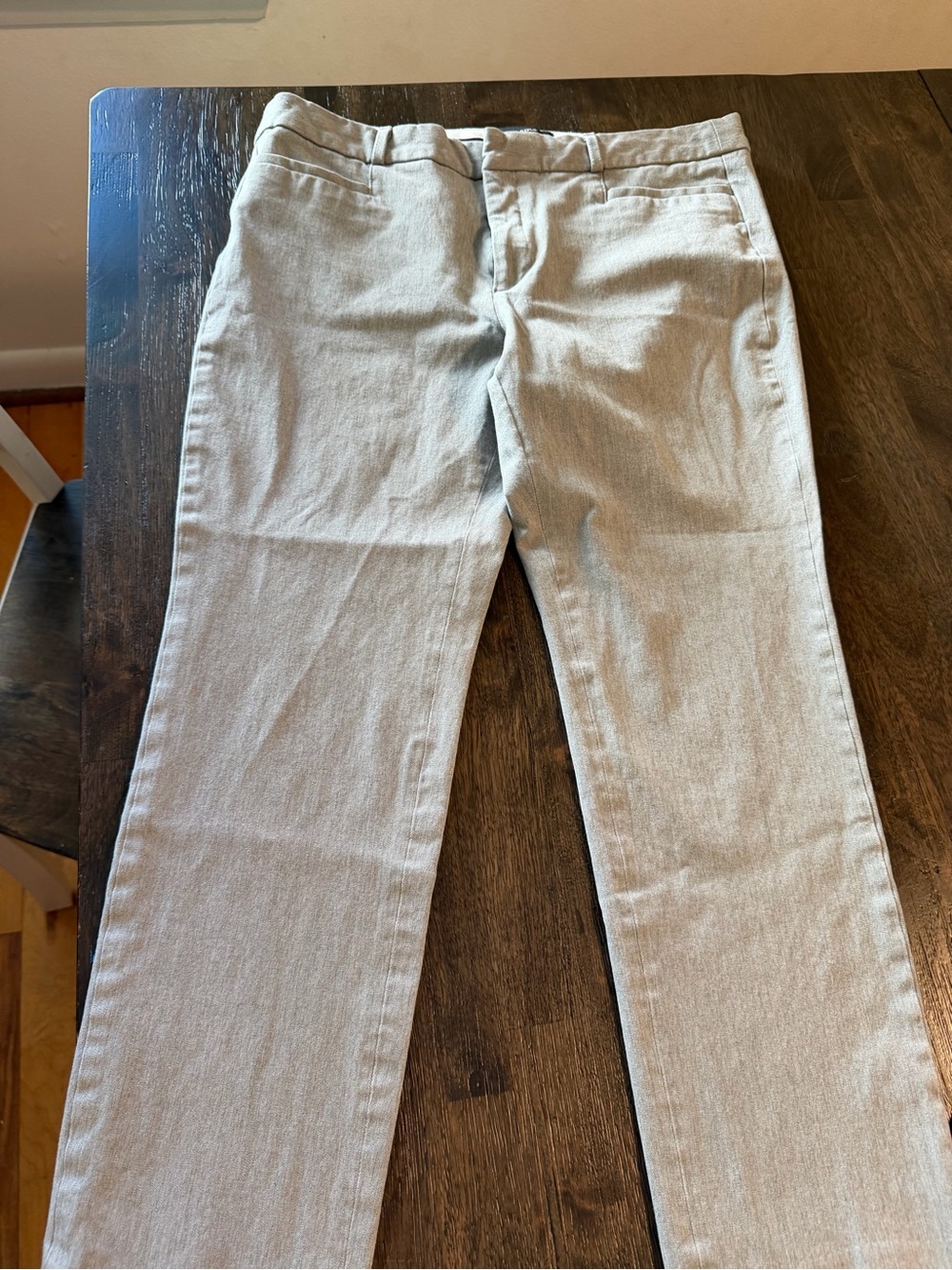 Banana Republic Straight-Leg Trousers in Light Gray